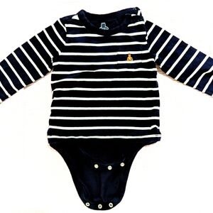 GAP Navy and White Striped Bodysuit